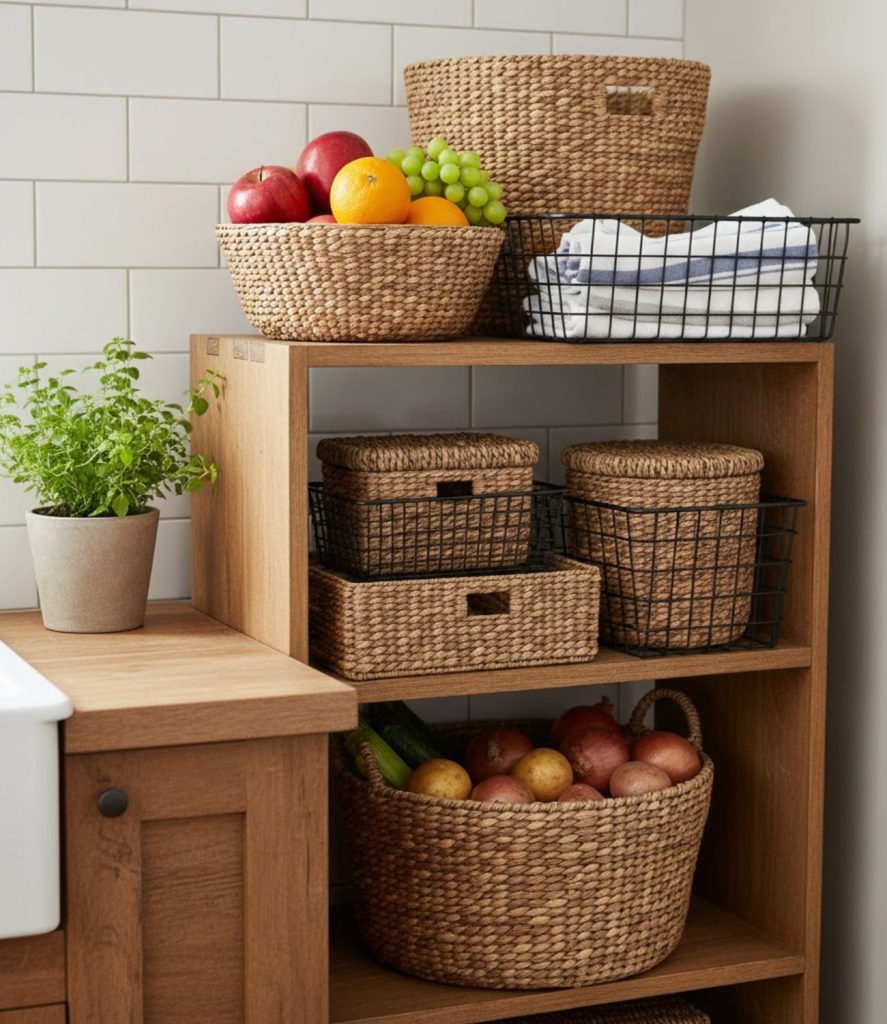 11. Open Basket Storage