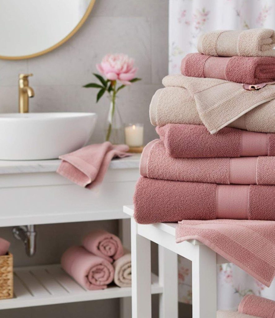 3. Plush Pink Bath Towels
