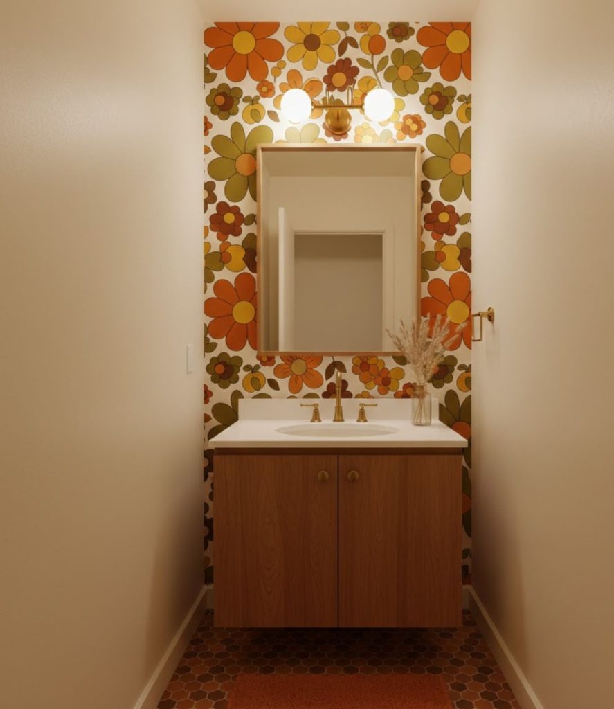 4. Retro Floral Wallpaper