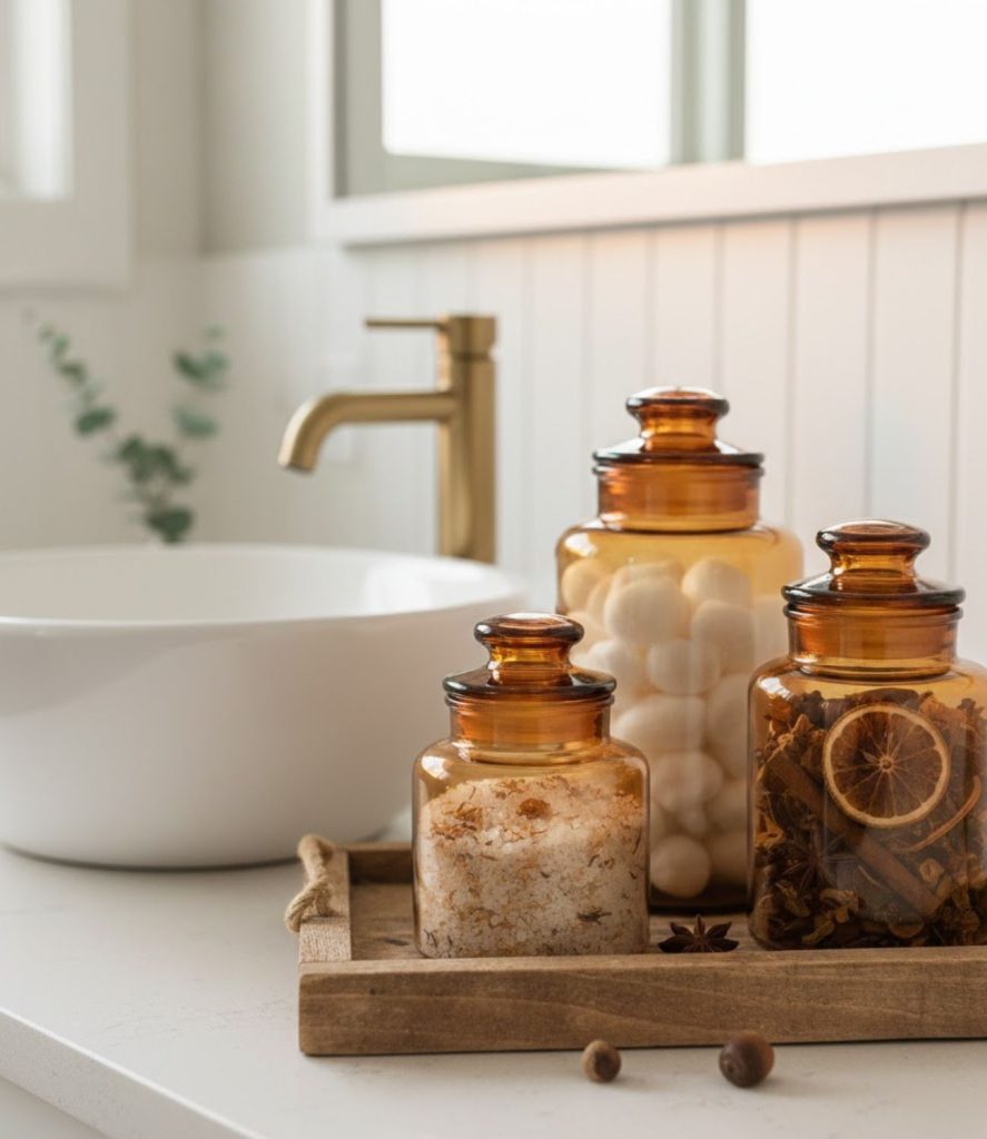 8. Amber Glass Apothecary Jars