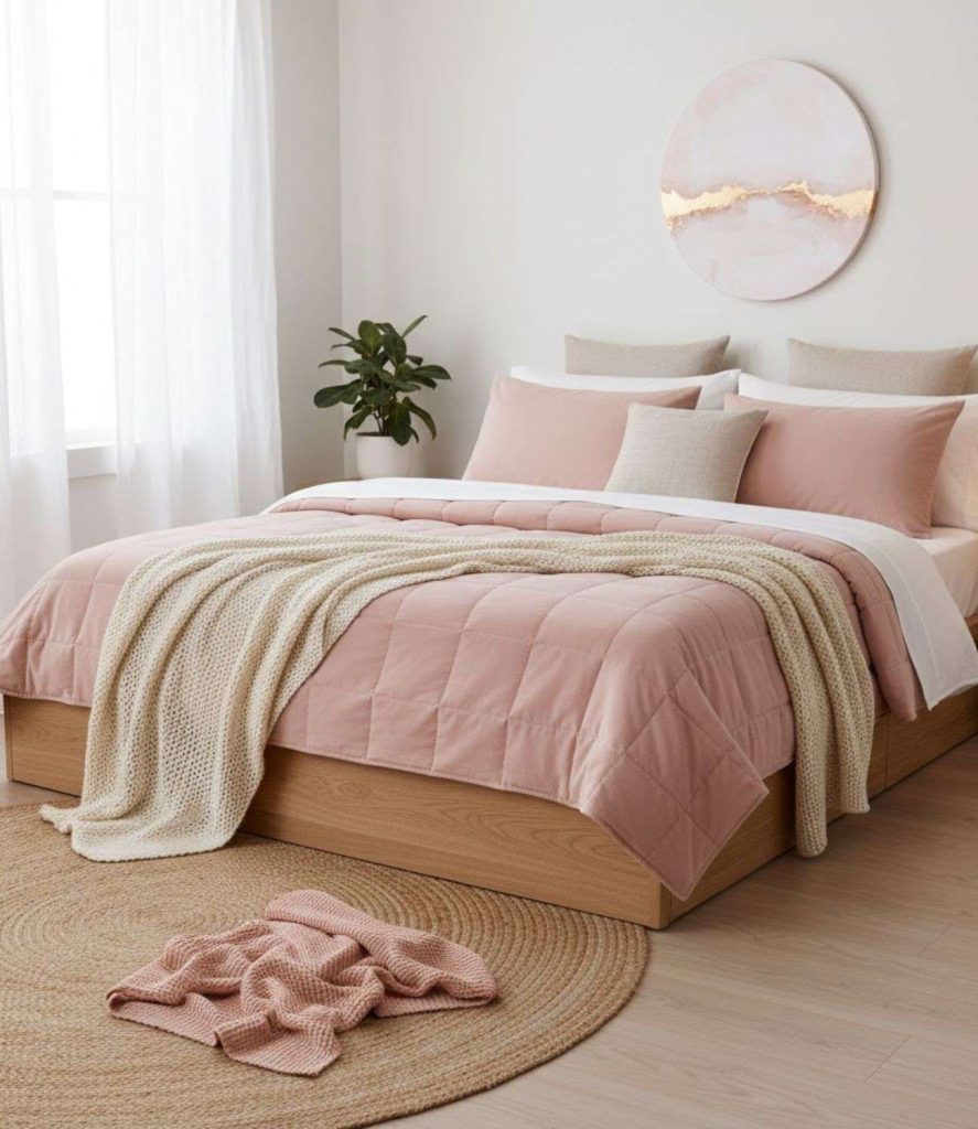 1. Blush Pink Bedding for a Soft and Elegant Base