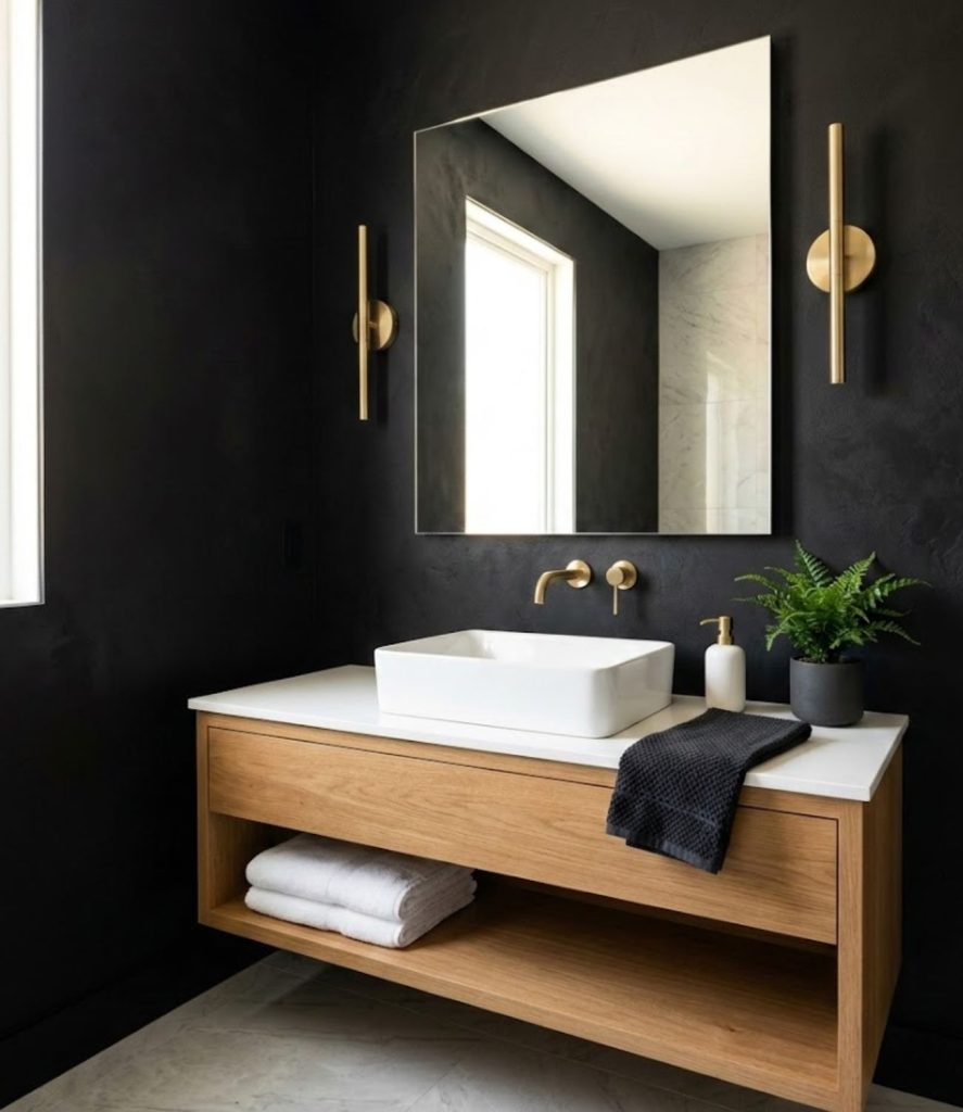 1. Matte Black Walls for Dramatic Impact