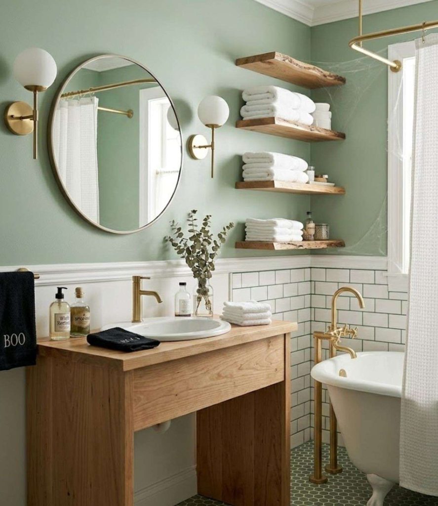 1. Sage Green Painted Walls