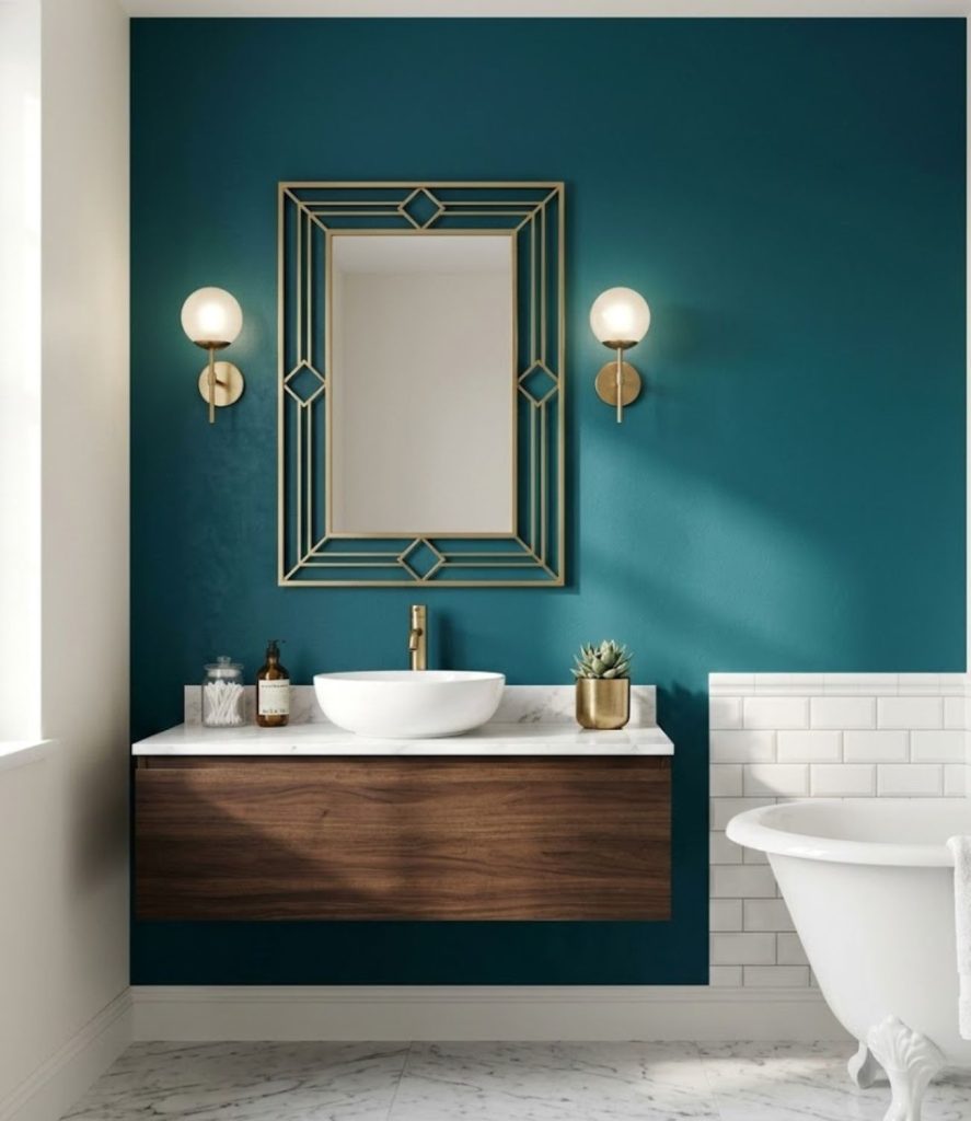 1. Teal Accent Wall for Instant Drama