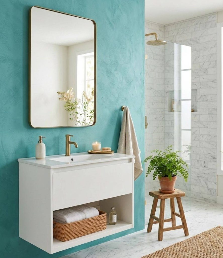1. Turquoise Walls for a Calming Base