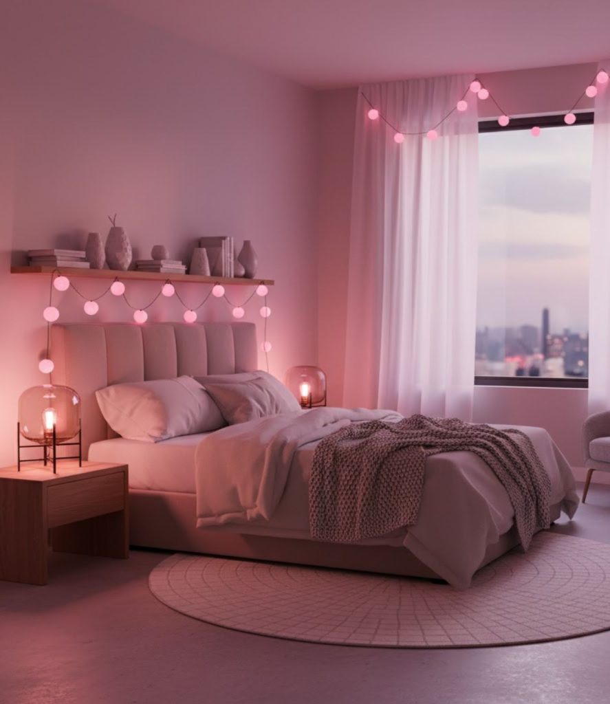 10. Pink Lighting That Creates a Relaxing Ambiance