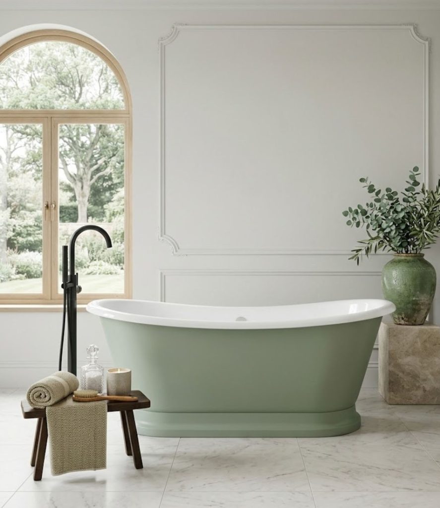 10. Sage Green Bathtub Exterior