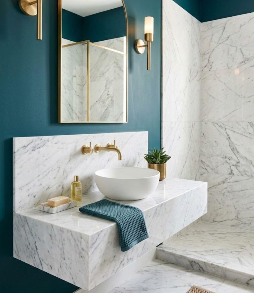 10. Teal and Marble Elegance