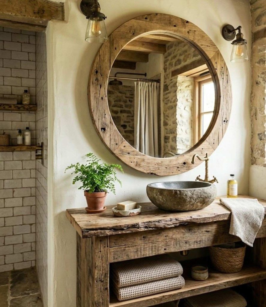 10. Wooden Framed Mirror