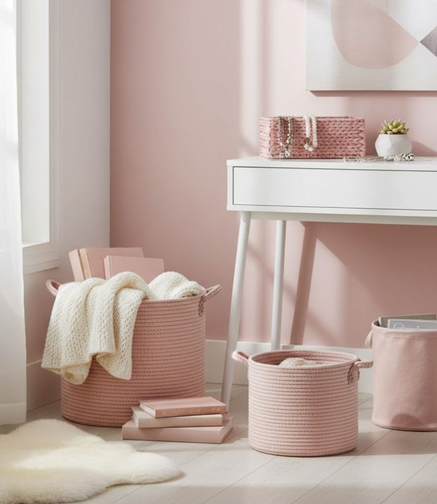 12. Stylish Pink Storage Baskets for Organization