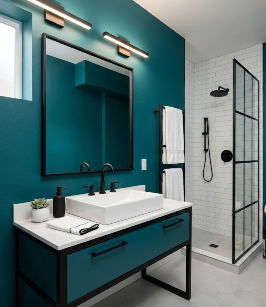 12. Teal and Black Modern Style