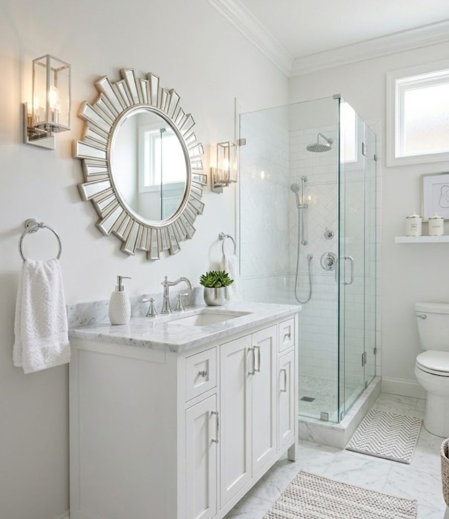 13. Elegant White Bathroom