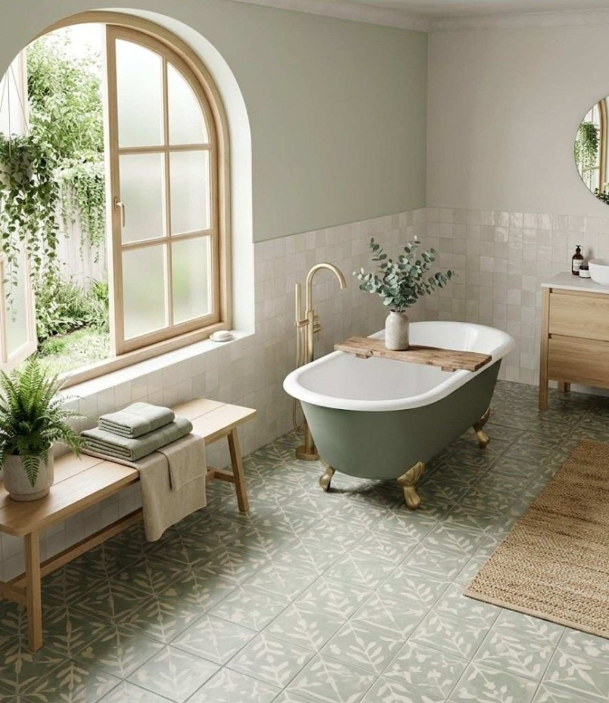 13. Sage Green Floor Tiles
