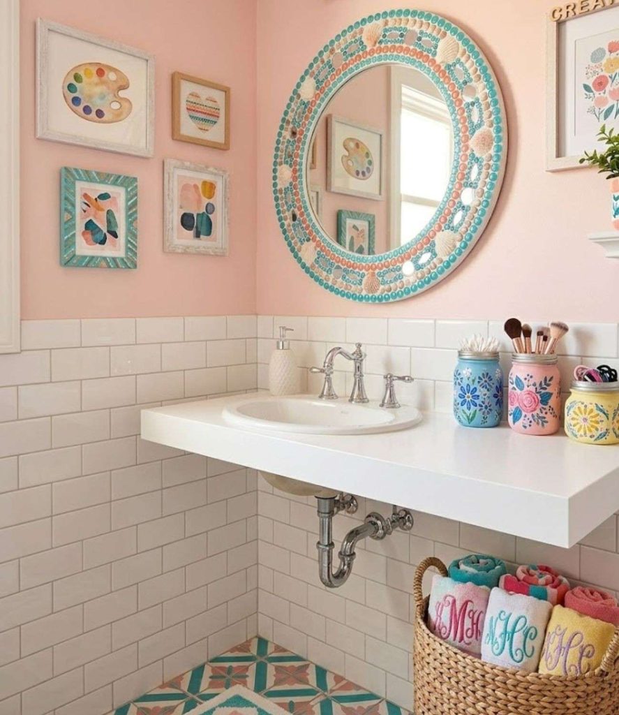 14. DIY Decor Girls Bathroom