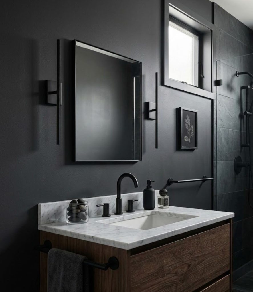 14. Matte Black Fixtures Throughout