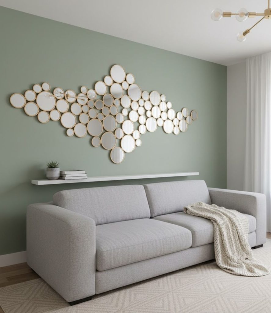 14. Small Decorative Mirrors Cluster