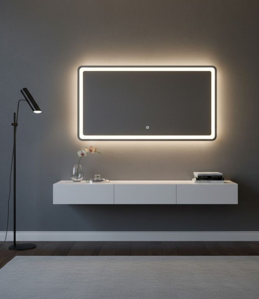 15. LED Backlit Mirror Wall Decor