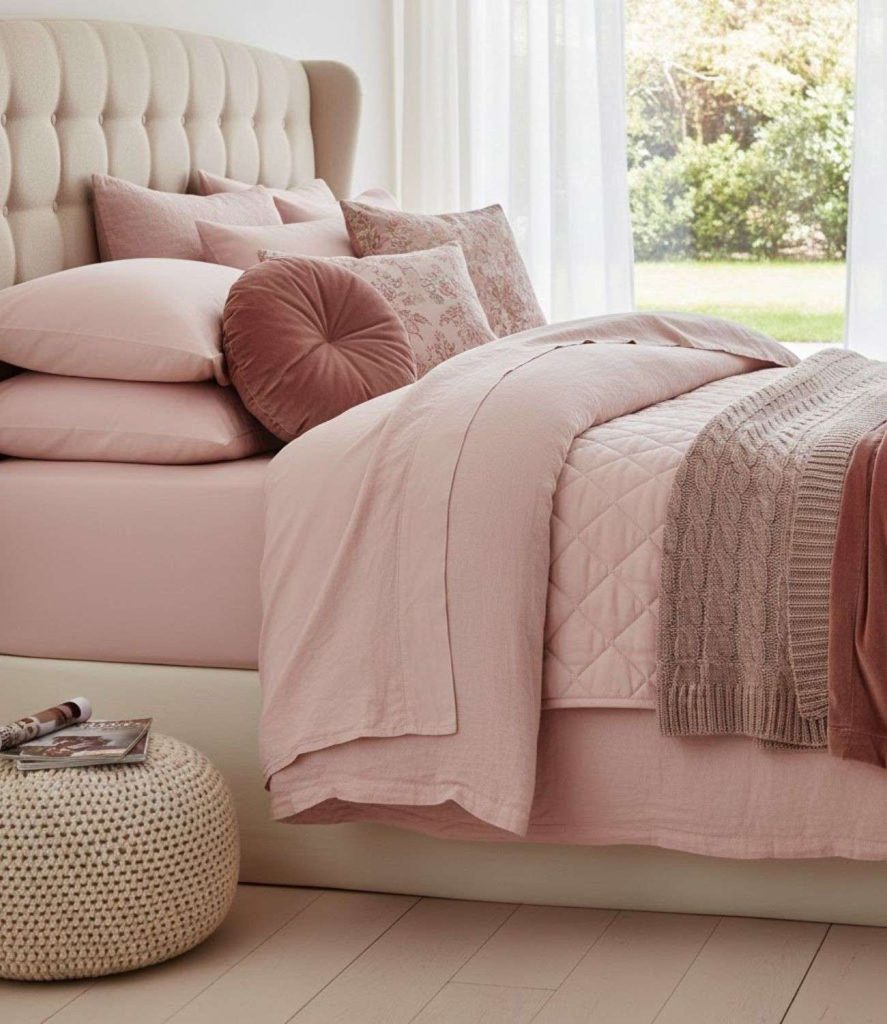 15. Layered Pink Textiles for Extra Comfort