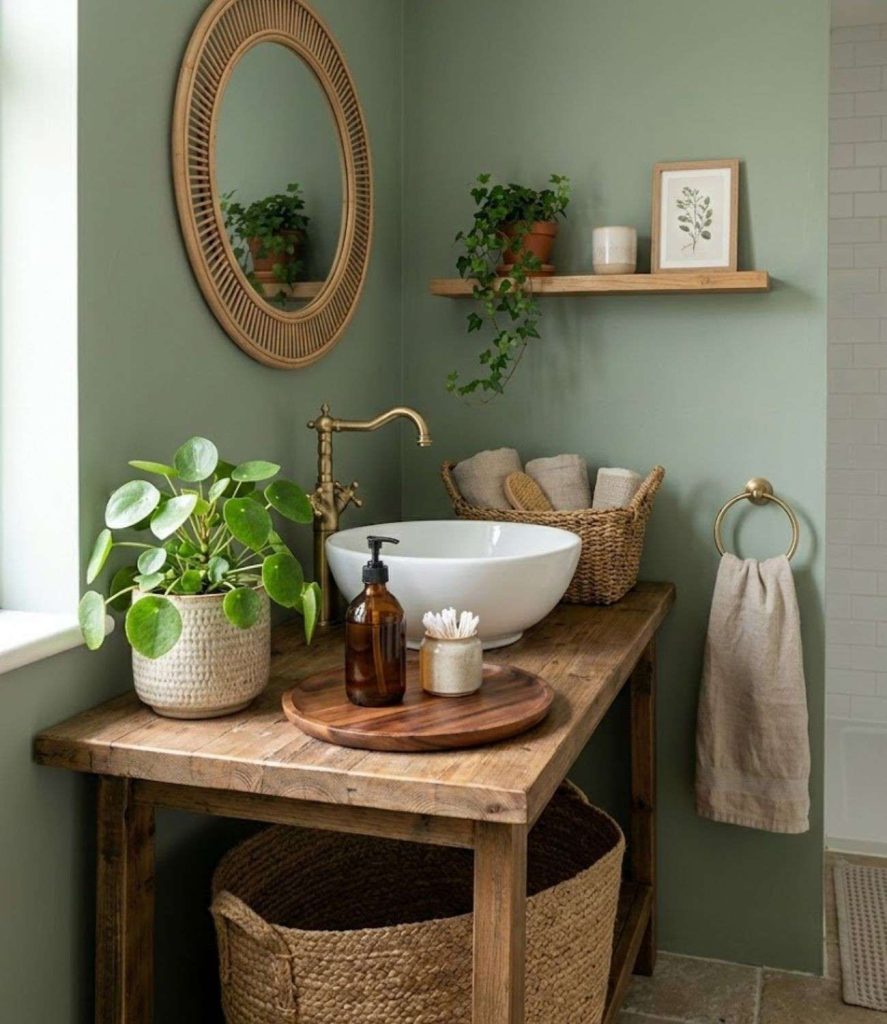 15. Sage Green Plants and Decor Accents