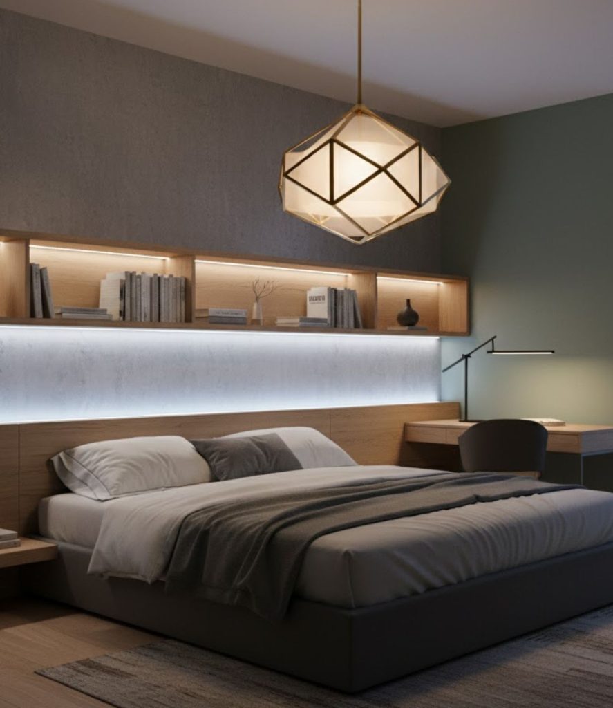 15. Statement Lighting Bedroom