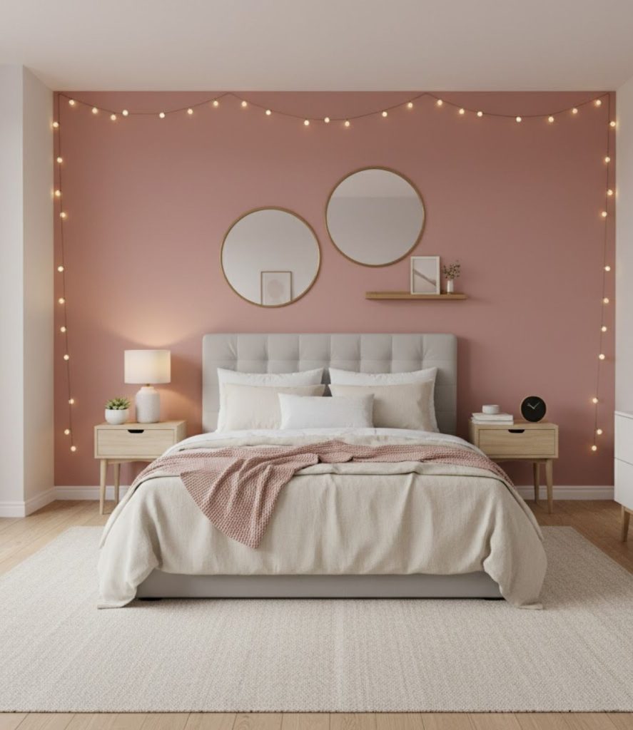 2. A Pink Accent Wall That Instantly Changes the Mood