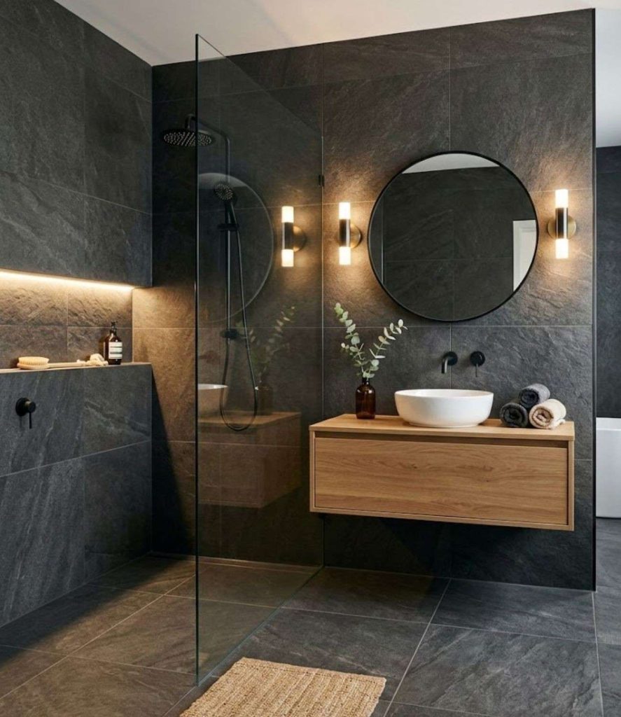 2. Charcoal Grey Tile for Subtle Sophistication
