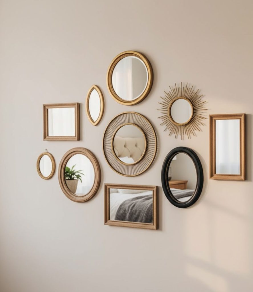 2. Gallery Style Mirror Wall