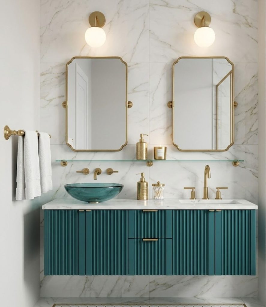 2. Teal and Gold Luxury Combination