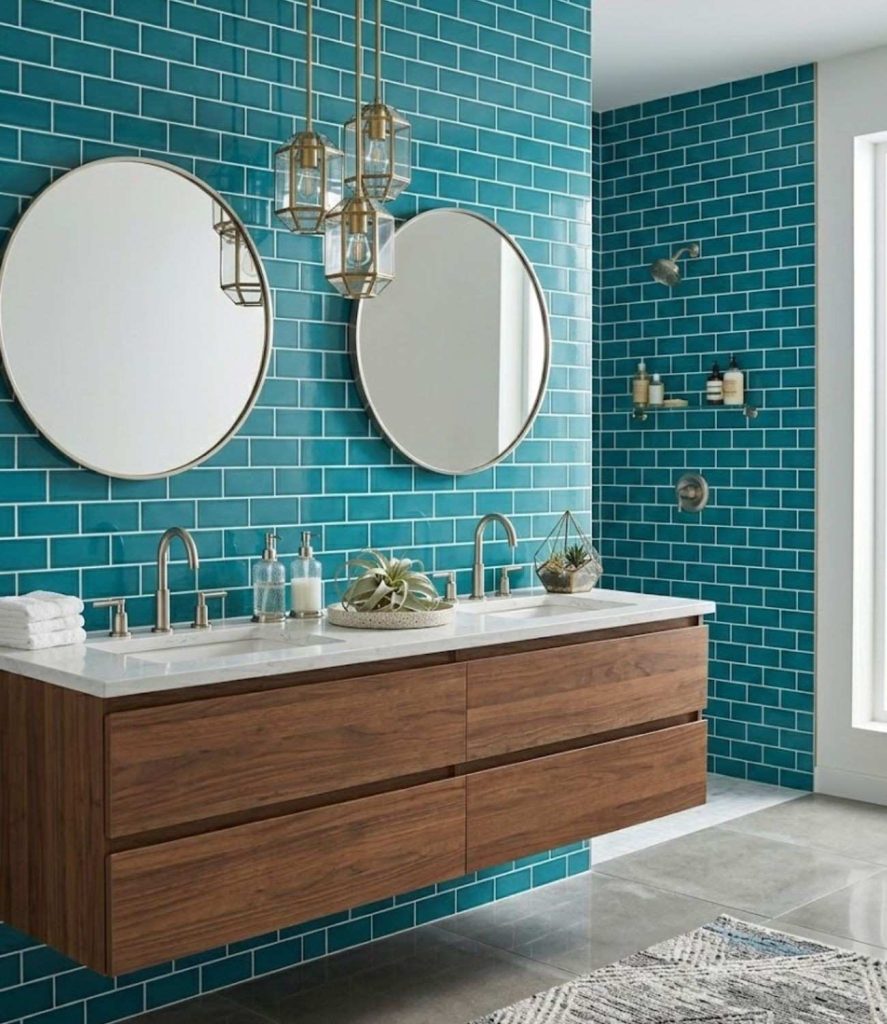 2. Turquoise Subway Tile Backsplash