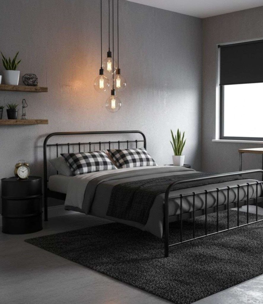 4. Industrial Style Bedroom