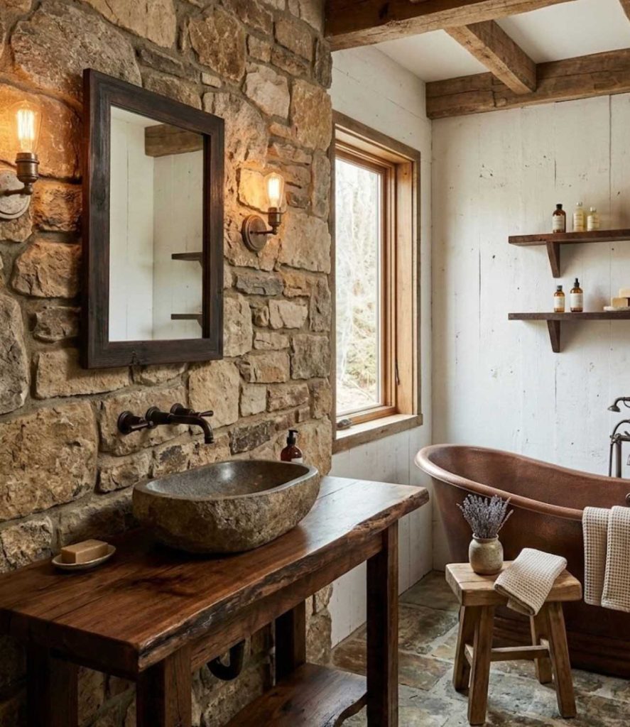 4. Stone or Brick Accent Wall