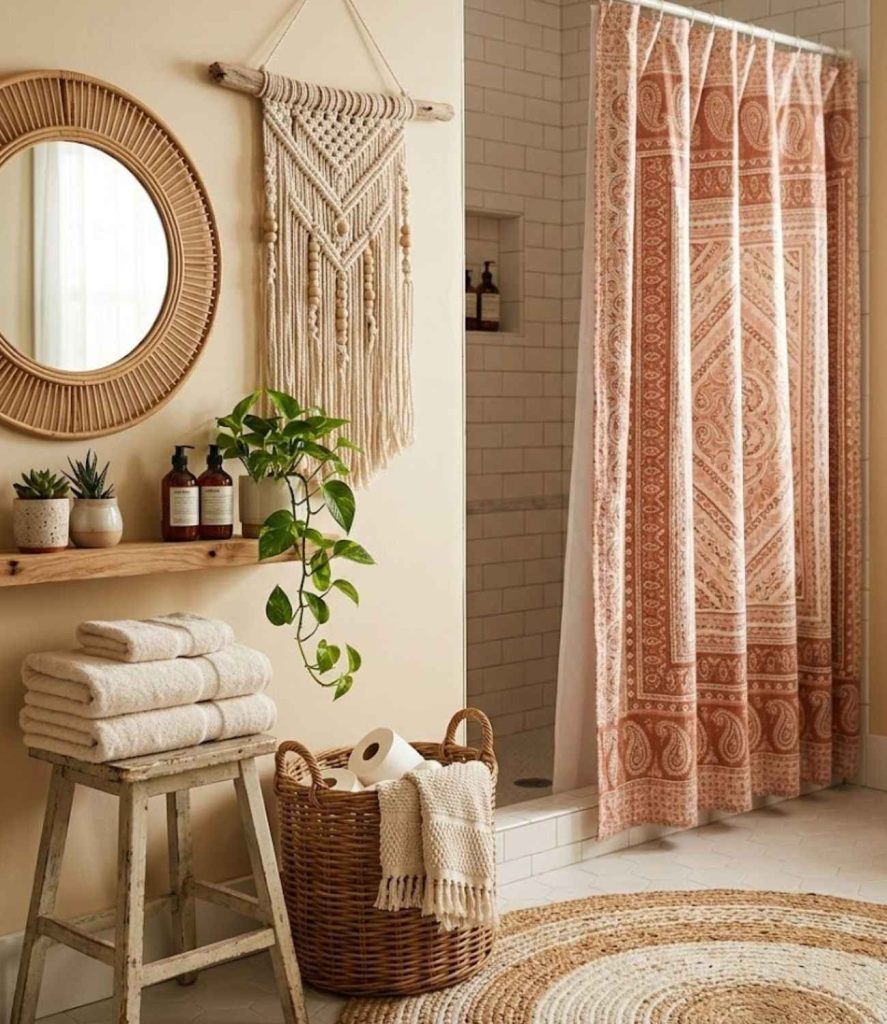 5. Boho Style Bathroom Decor