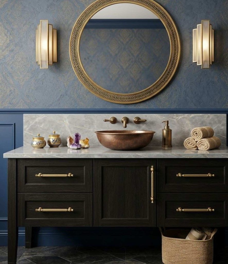 5. Gold Hardware for Cabinets and Drawers