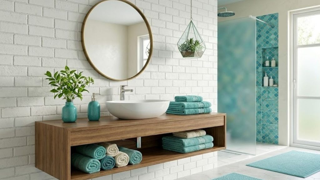 5. Teal Tile Backsplash