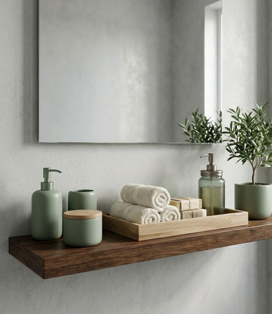 6. Sage Green Bathroom Accessories