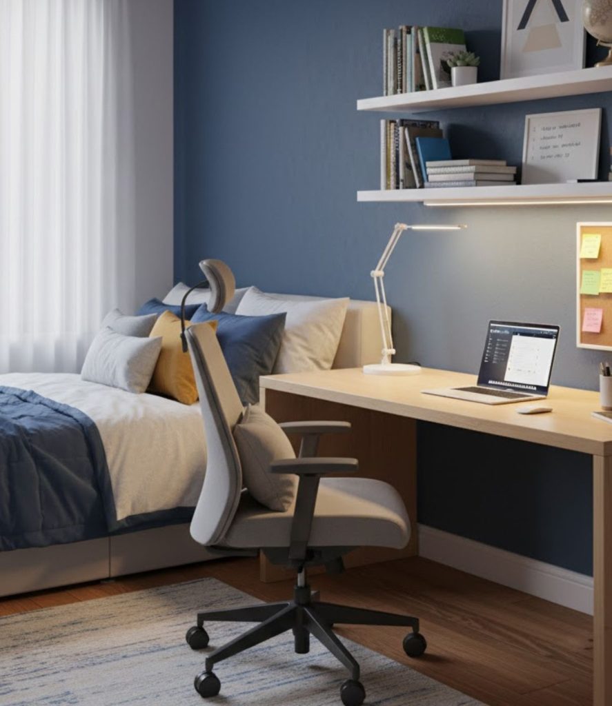 6. Study Friendly Bedroom Design