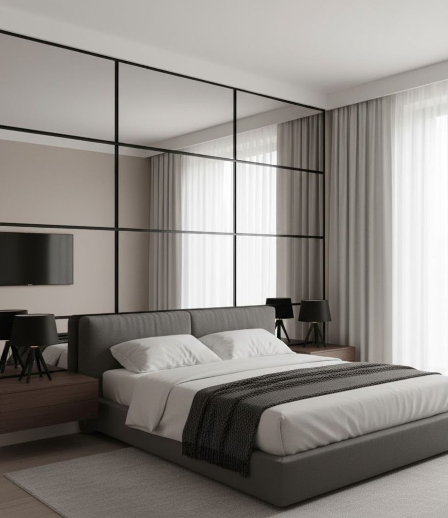 7. Mirror Panels for a Modern Accent Wall
