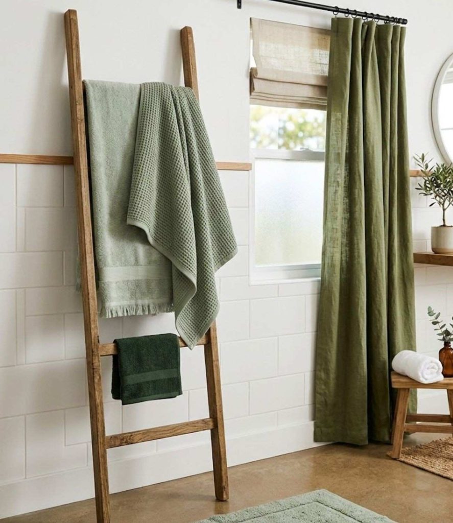 7. Sage Green Towels and Textiles