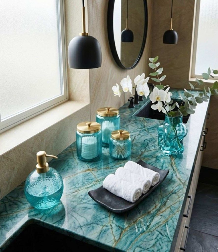 7. Turquoise Glass Accents