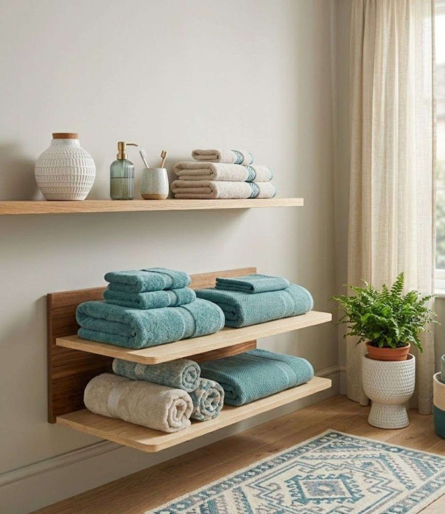 8. Teal Bathroom Rugs and Textiles