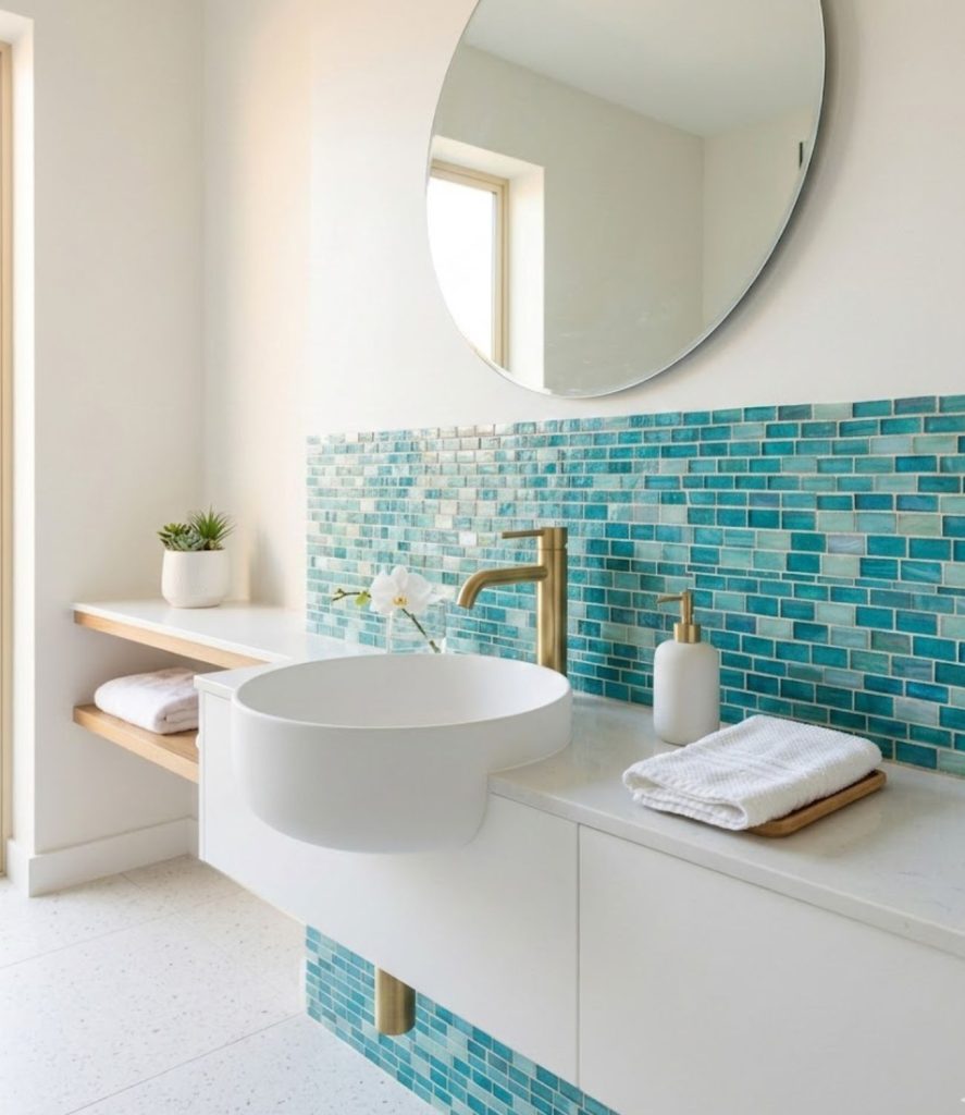 8. Turquoise Tile Mosaic Feature