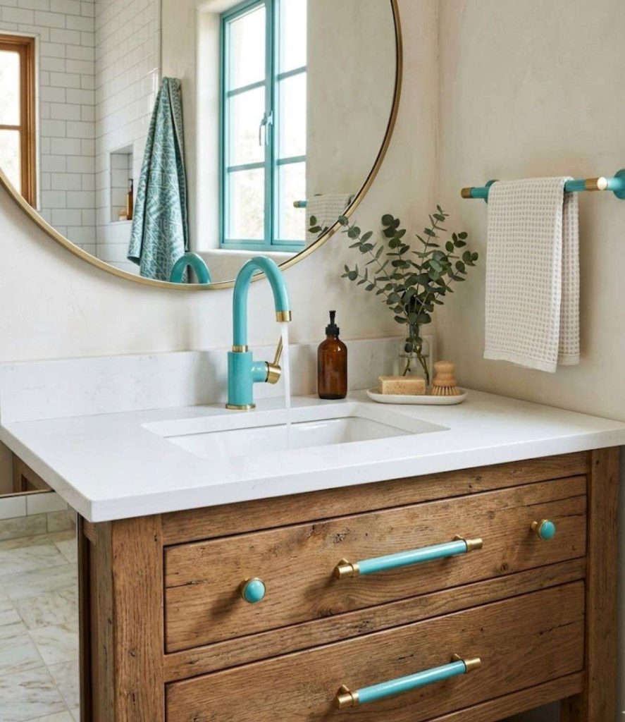 9. Turquoise Fixtures and Hardware