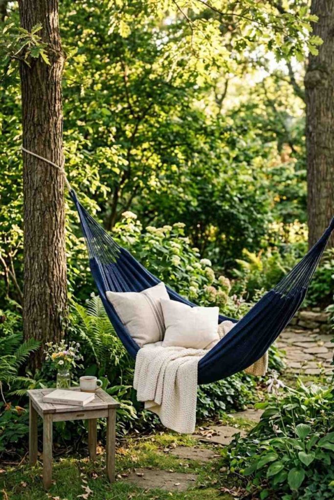 10. Navy Hammock for Peaceful Outdoor Relaxation