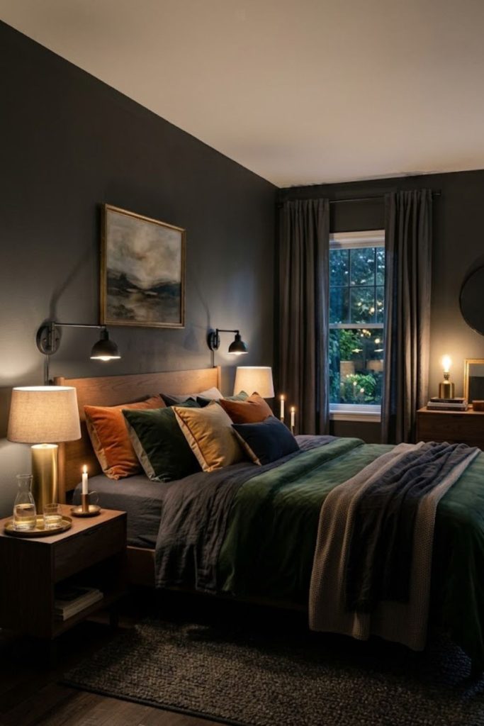 14. Add Metallic Accents in Dark Tones