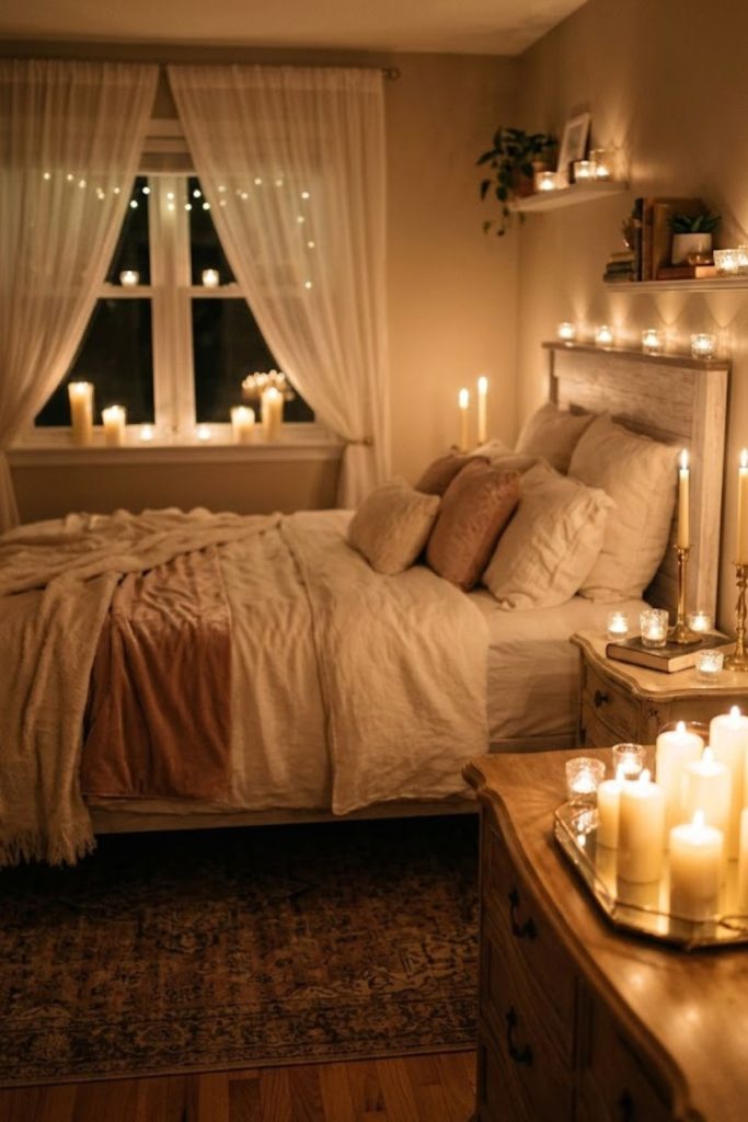 2. Fill the Room with Warm, Layered Candlelight