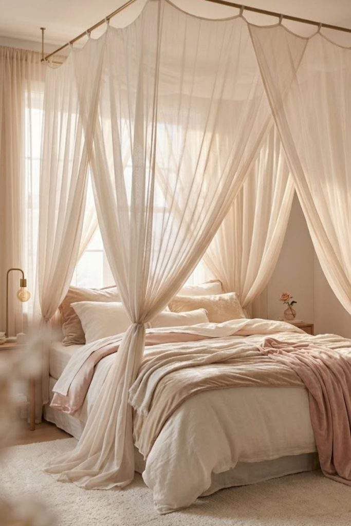 3. Hang a Bed Canopy for Dreamy Enclosure