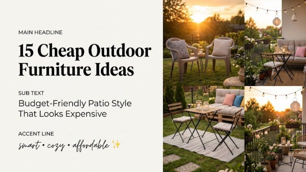 15 Cheap Outdoor Furniture Ideas for Budget-Friendly Patio Style!!
