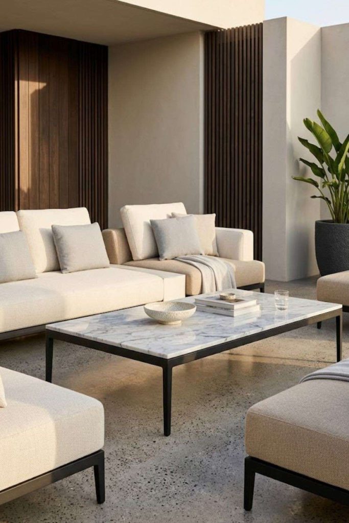 5. Marble Top Coffee Table Accent